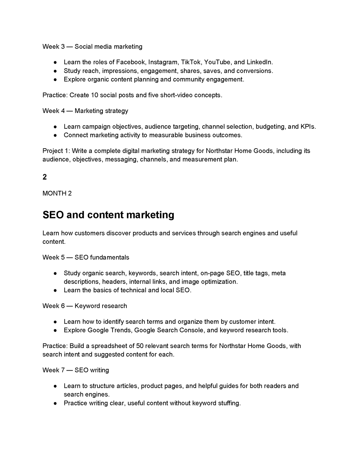 Digital Marketing Specialist & Marketing Analyst Training