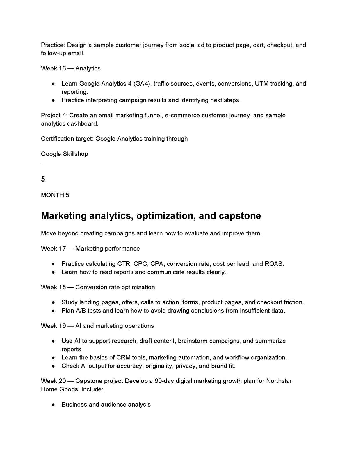 Digital Marketing Specialist & Marketing Analyst Training